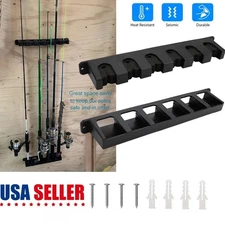 Fishing Rod Rack Vertical Holder Wall Mount Storage Horizontal Stand Boat Pole