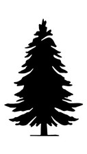 Really Great Stencils Evergreen Tree 6 Stencil, 4x7", Fir Tree Conifer Christmas