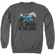DC Comics Get Dressed Mens Crewneck Sweatshirt Charcoal Officially Licensed