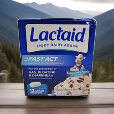 Lactaid Fast Acting Lactase Enzyme Supplement 12 Caplets