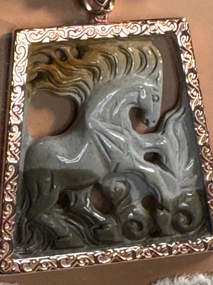 COLLAR Y PENDIENTES COLGANTES ARTESANALES DE CABALLO JASPE - DETALLES EN COBRE Foto 3 de 4