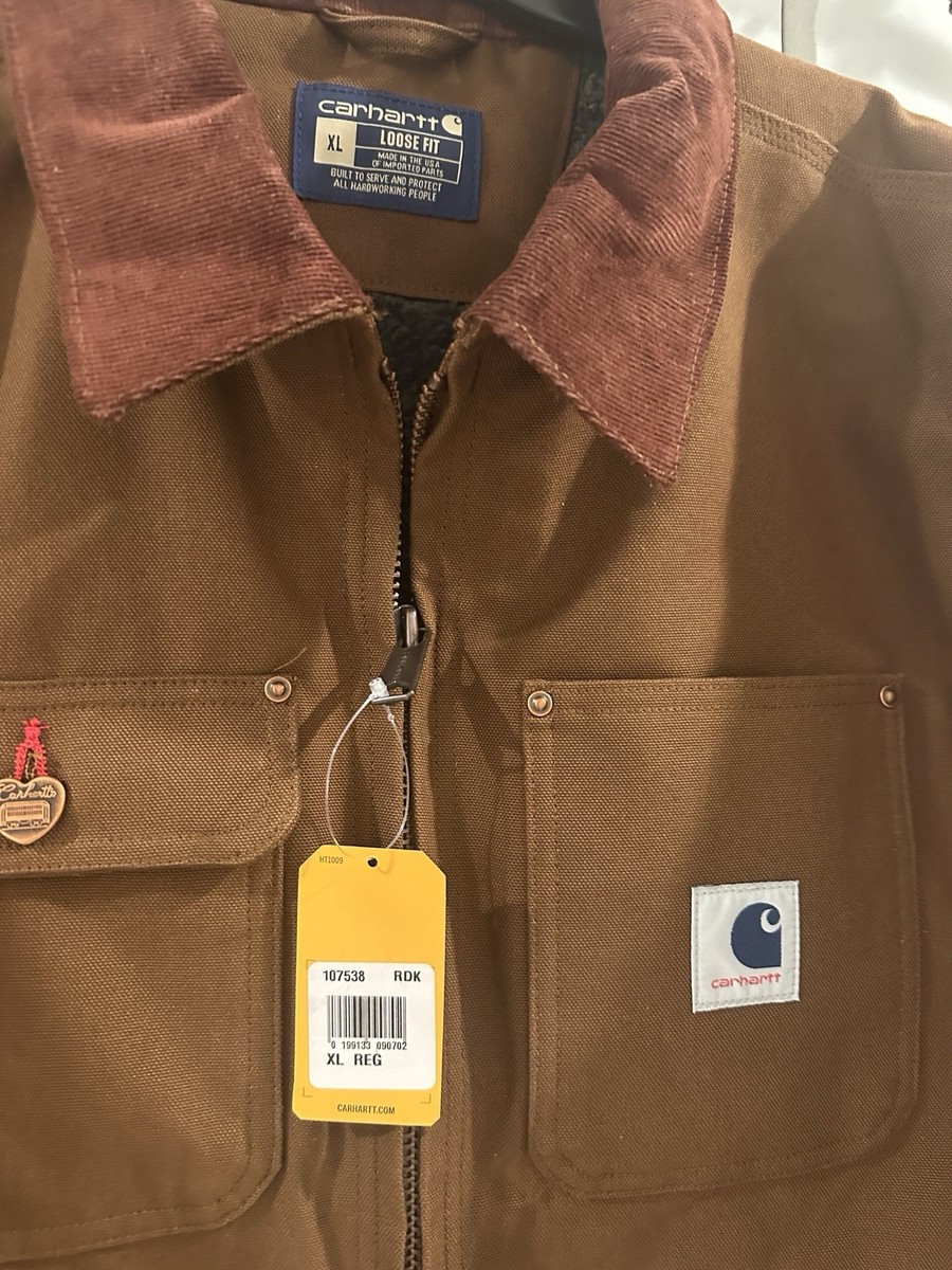 New Carhartt Crafted Series Duck Sherpa Lined Chore Jacket USA