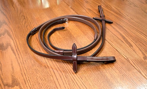Hadfield’s, rubber reins, brown, pony 50.5”, MSRP was $289.95 for bridle