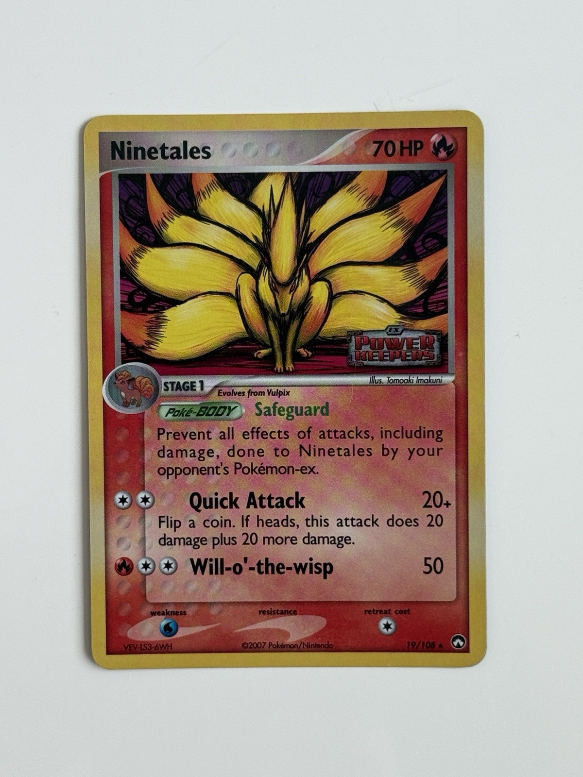 Pokemon TCG Ninetales 19/108 Power Keepers Reverse Holo Stamp