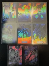1991 DC Comics Cosmic NEAR COMPLETE HOLOGRAM 8 (of 10) INSERT CARD SET - Impel