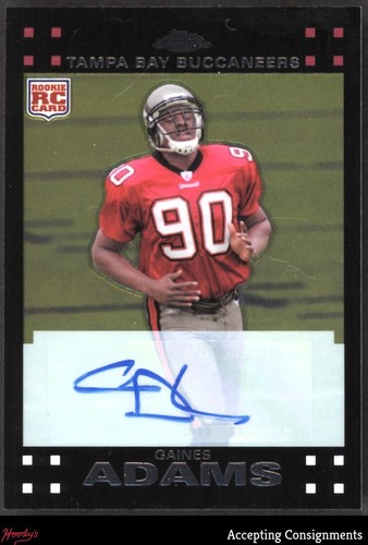 2007 Topps Chrome #TC229 Gaines Adams RC ROOKIE AUTO BUCCANEERS