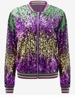 Mavikim Women's Mardi Gras Harlequin Tri-Color Sequin Bomber Jacket Size Large — photo 6