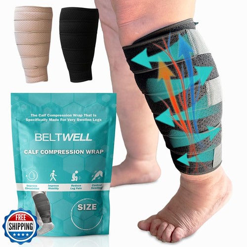 Beltwell® verstellbarer Lymphödem-Wadenkompressionswickel bei Schwellungen, Ödemen, Li