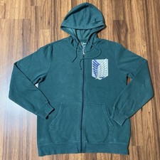 Attack on Titan Green Full Zip Hoodie Ripple Junction Size S Long sleeve