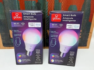 Lot of 2 Globe Electric Wi-Fi Smart Bulbs LED Color Changing Tunable White 60W