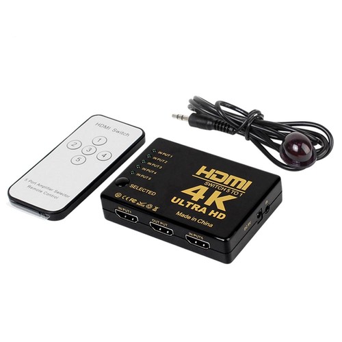 5 Way 4K Ultra HD HDMI Switch Splitter HDTV 5 Ports OUT 1 IN Remote Control - Picture 2 of 4