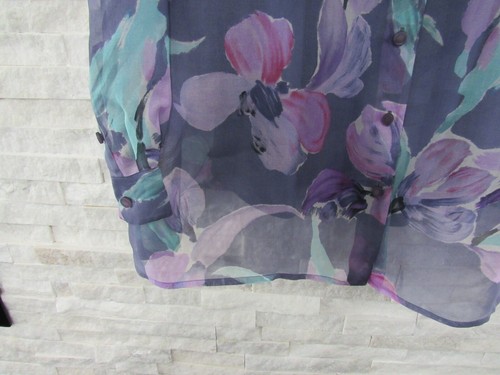 Dana Buchman Silk Organza Floral Sheer Blouse Satin Cami Wearable Art Set 20W 2X - Picture 3 of 10