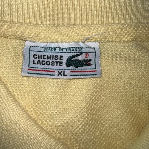 Negligee Lacoste Poloshirt Herren Vintage 100% Baumwolle Piqué Logo X-Large Gelb - Bild 5 von 16