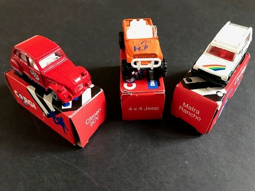 3 CORGI BOXED CARS 4x4 JEEP