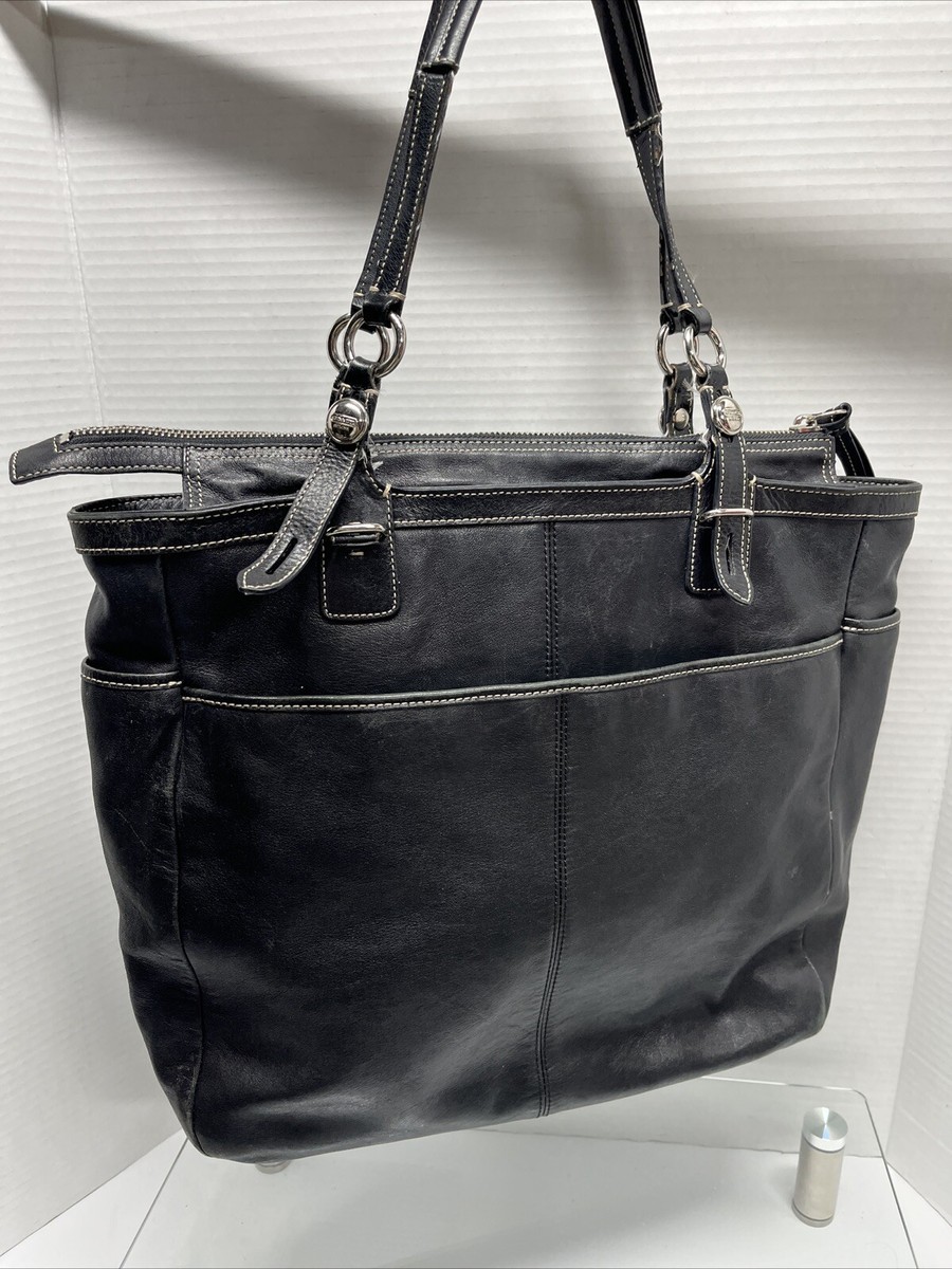 Coach #K1060-F16562 Black Leather Tote Bag 12