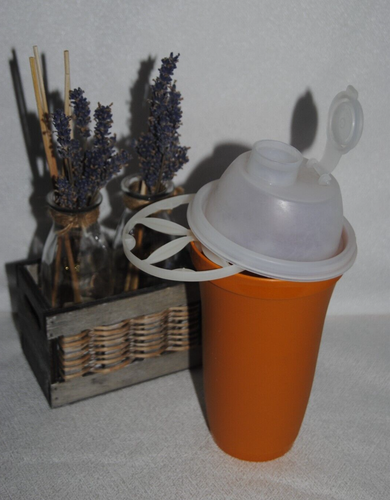 Shaker Tupperware Vintage Orange 80's - 20cm - Pour Vinaigrette, Crème, Cocktails