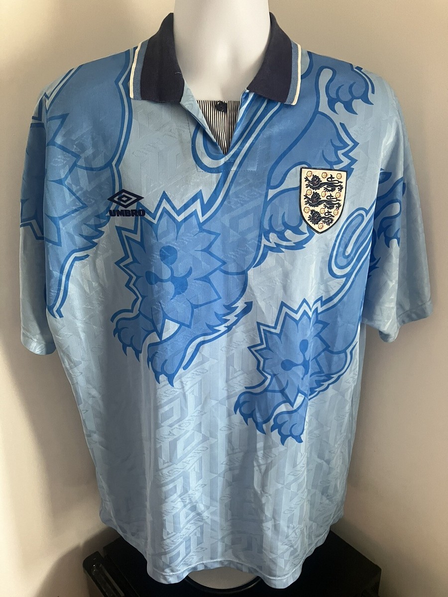 England Umbro 1992/1993 Third Shirt Blue Rare Mens Size Extra