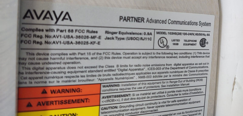AVAYA PARTNER 5 SLOT CARRIER CABINET 103H5(28) - Picture 6 of 6