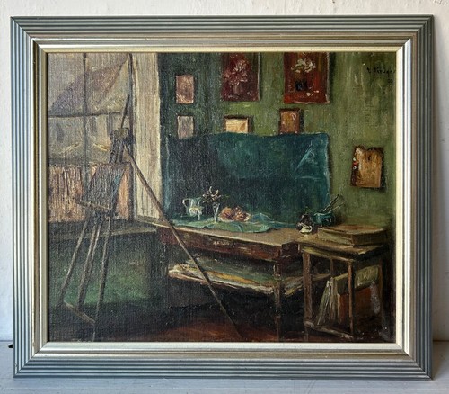 Ölbild Impressionist Kiel Malerin Elisabeth Krüger Im Atelier mit Fensterblick - Bild 2 von 10