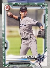 Jose Salas 2021 Bowman Paper Camo 1st #BP-110 Miami Marlins/Minnesota Twins