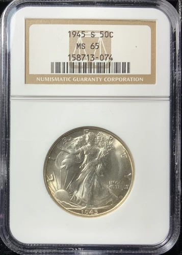 1946 S MS65 NGC 50C Silver Walking Liberty Half PQ BLAST WHITE LUSTER