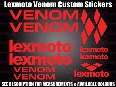 Lexmoto VENOM Scooter Aufkleber / Aufkleber Set *ALLE FARBEN VERFÜGBAR* 50 125