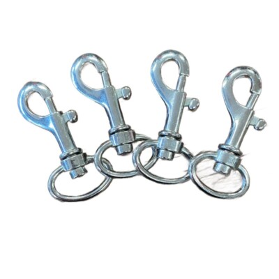 Wirbelclip - Triggerhaken - 4 Stück - passend für 20 mm Gurt - Nickel - Taschen, Leitungen, Gurte
