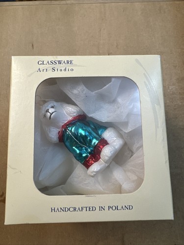 Glassware Art Studio Handcrafted Poodle Christmas Ornament, Made in Poland