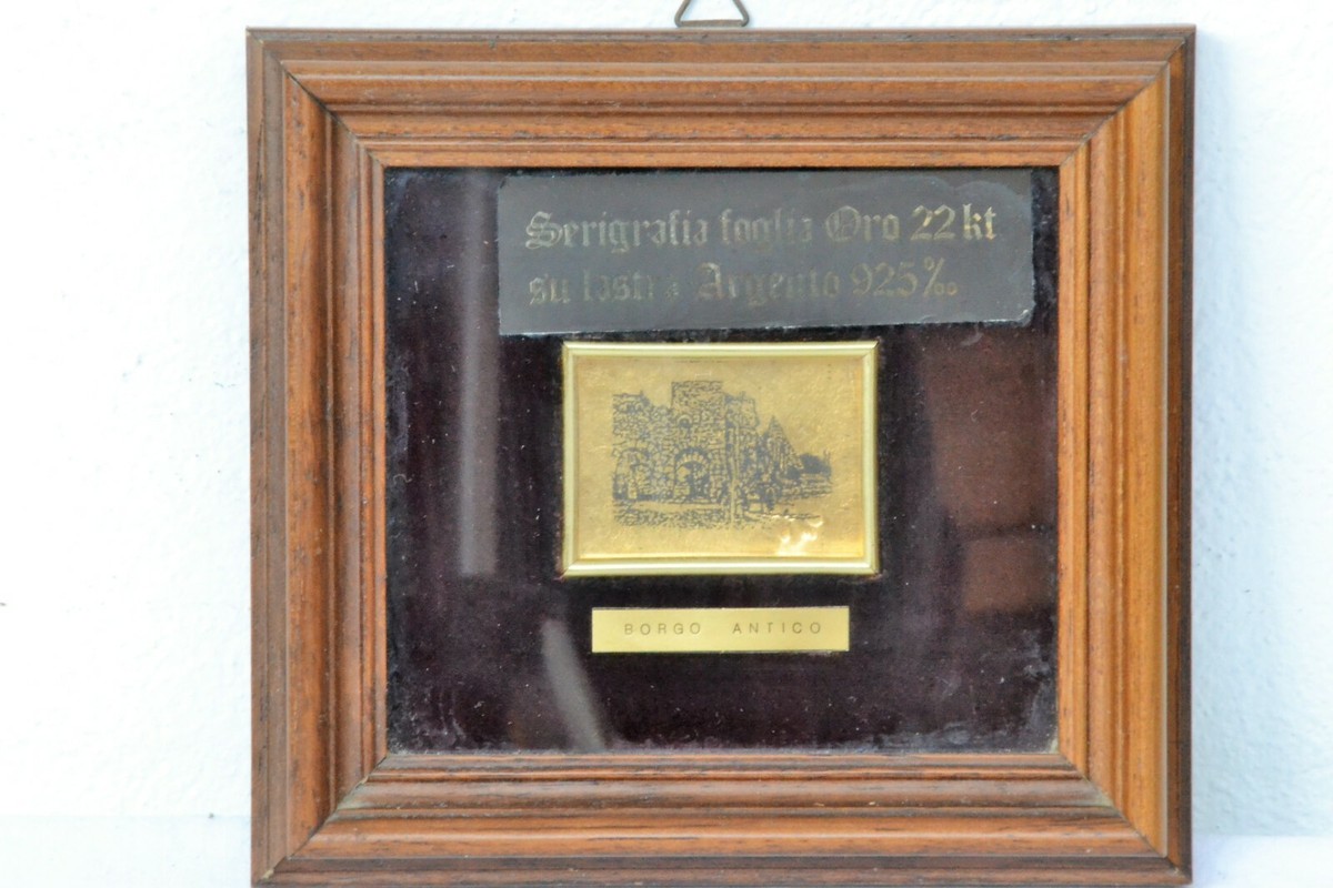 PICCOLA SERIGRAFIA FOGLIA ORO 22 KT SU FOGLIA ARGENTO 925 | eBay