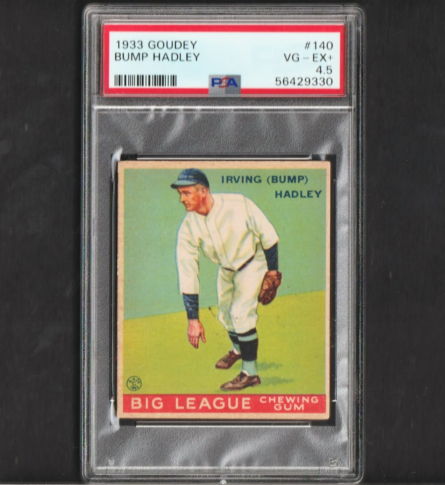 1933 Goudey #140 Bump Hadley Browns Vg-Ex+ PSA 4.5