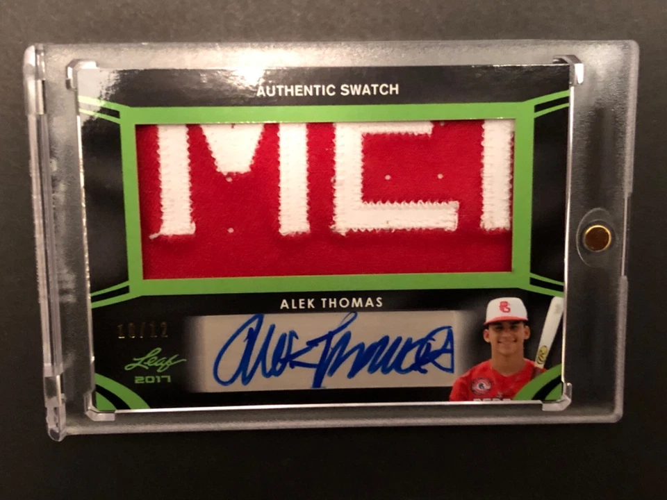 2017 ALEK THOMAS LEAF METAL PERFECT GAME AUTHENTIC SWATCH AUTOGRAPH #’D /12 - Image 3 of 4