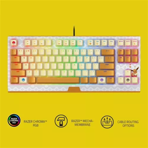 Razer x Pokémon Eevee Blackwidow TKL Wired Mechanical Keyboard Green Switch - - Picture 1 of 3