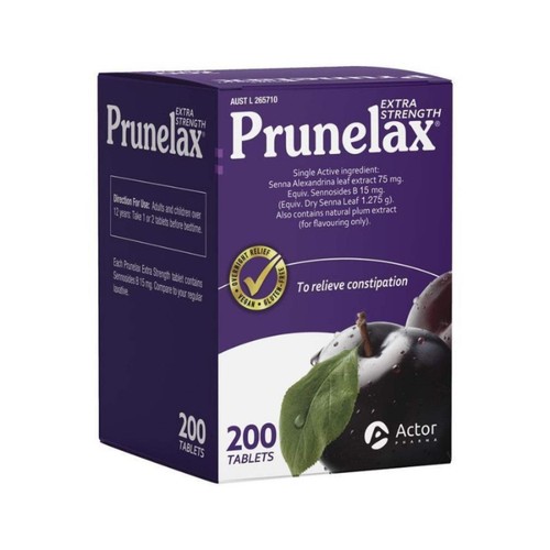 Prunelax Extra Strength with Natural Senna – 2 x 200 Tablets (400 Tablets Total) - Picture 2 of 4