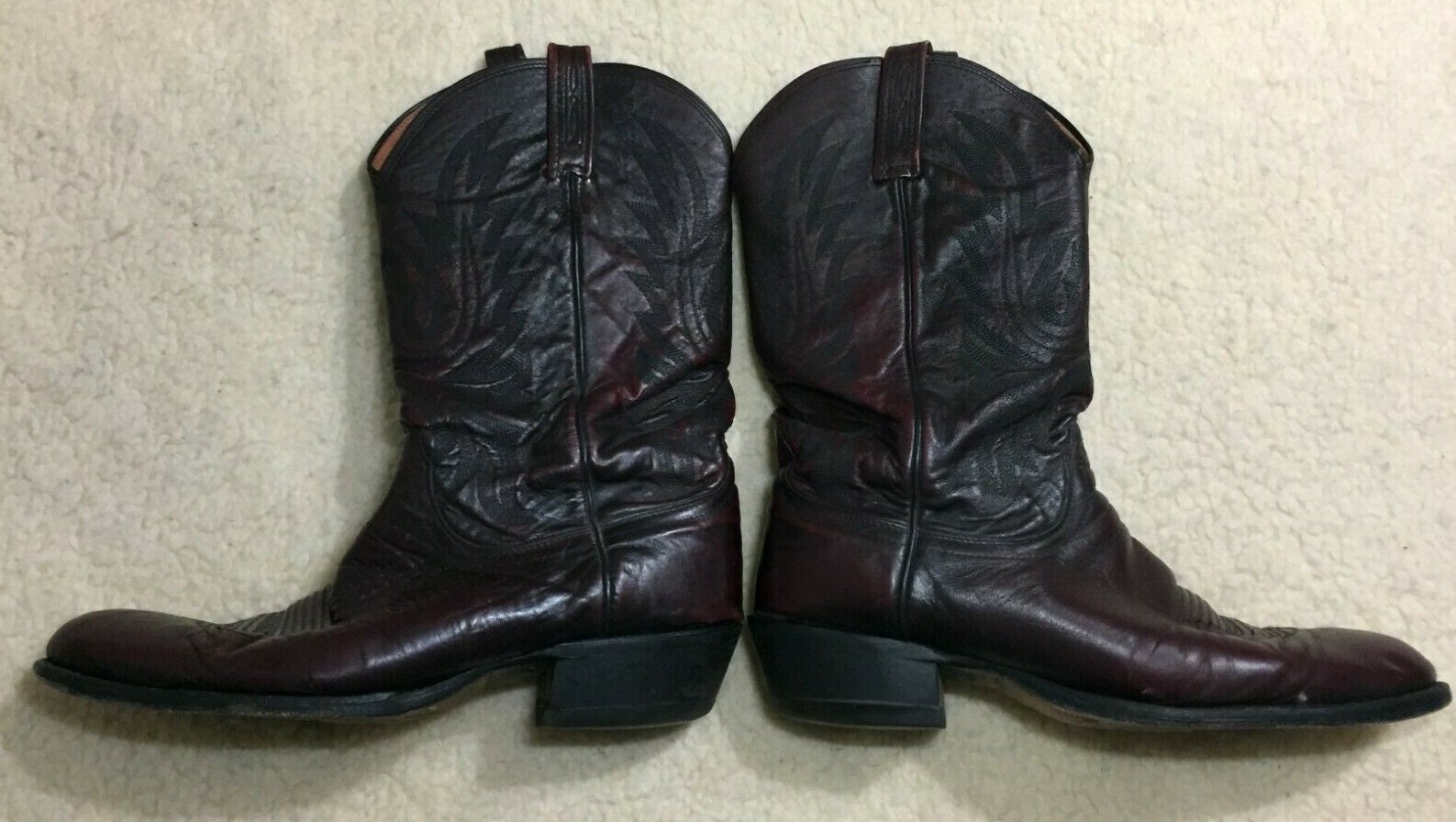 Lucchese Men's Carson M1021 Leather Western Cowboy Boot, Black Cherry, Size 11 D