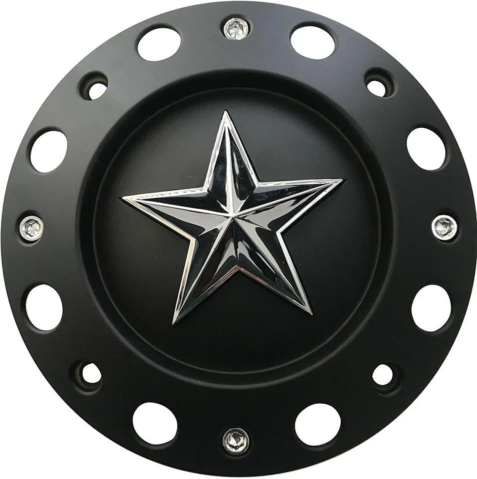 4x New Rockstar KMC XD Series TALL Wheel Center Caps Matte Black 5/6/8Lug XD775 - Image 4 of 4