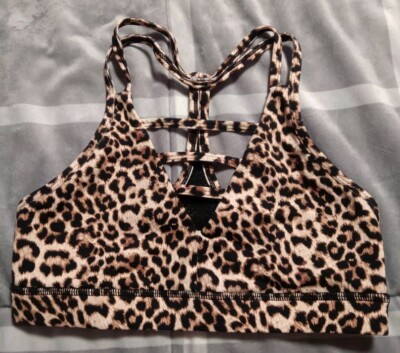 Zyia Active Sports Strappy Bra Small Leopard