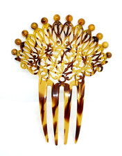 Beautiful Unique Celluloid Spanish Peineta Mantilla Hair Comb Vintage 3