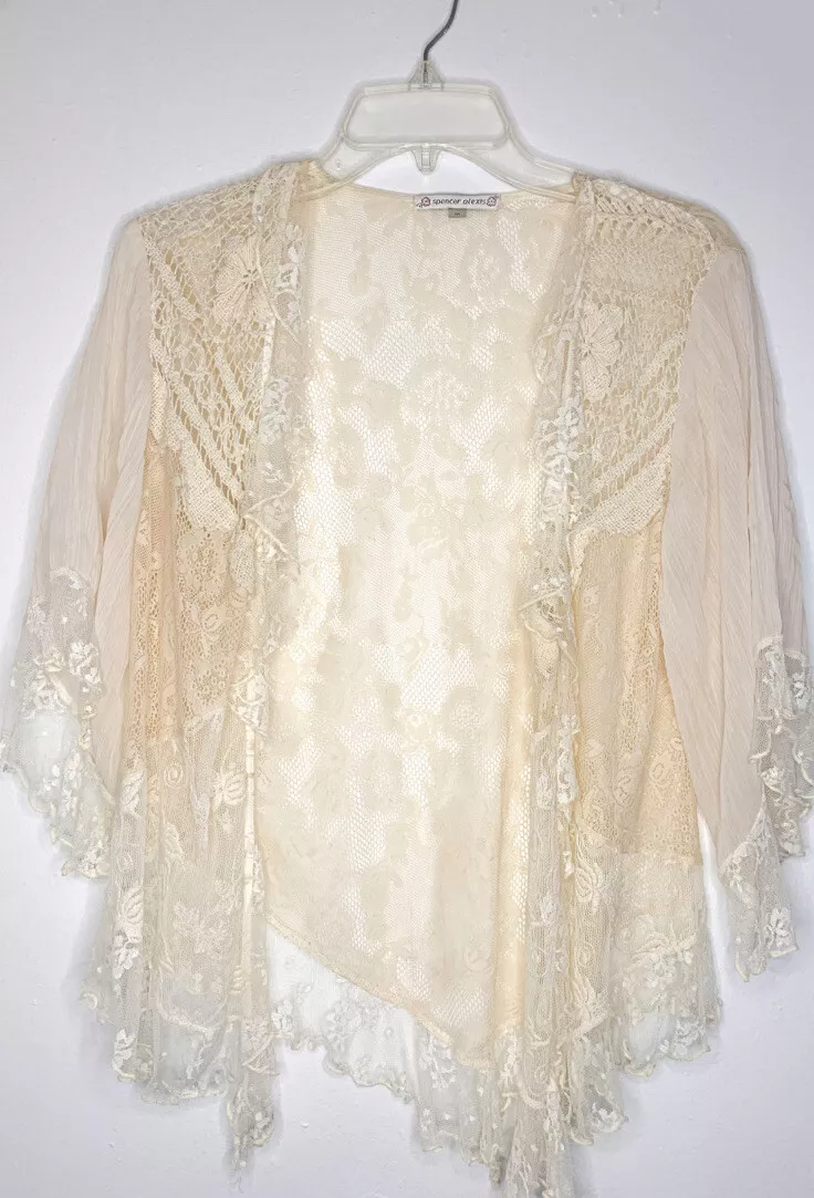 Ivory lace cardigan sale