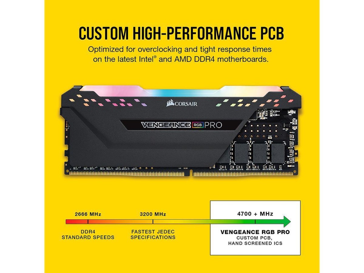 Corsair CMW16GX4M2C3200C16 3200 MHz RGB 16GB DDR4 SDRAM - Black