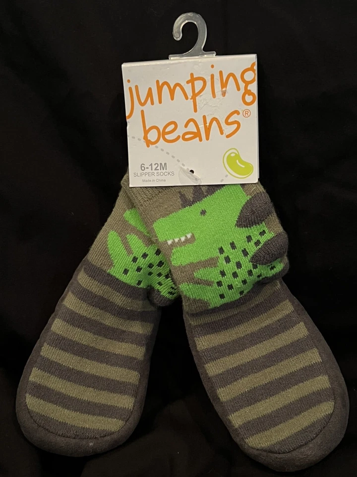 Новый с Ярлыками Jumping Beans динозавр TM тапочки носки ребенка 6-12 месяцев - Изображение 2 из 4