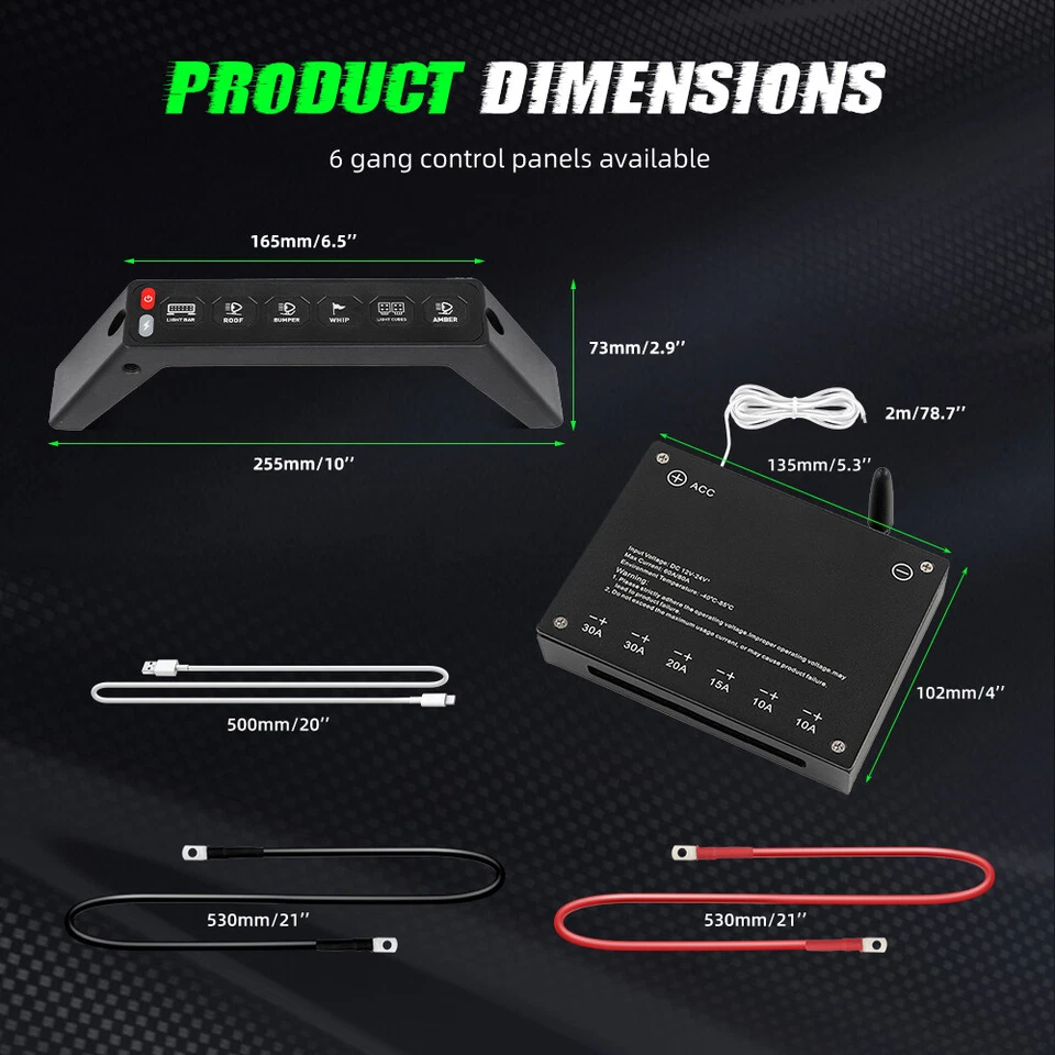 COLIGHT 6 Gang Grab Handle Switch Panel Fit Jeep Wrangler JL 2018-2023 Gladiator - Image 2 of 4