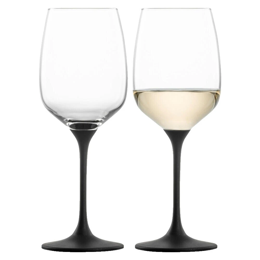 Черные белые бокалы для вина