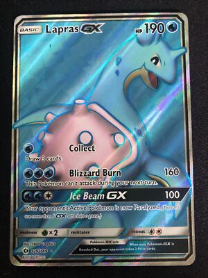 Lapras GX 139/149 Pokemon TCG Sun & Moon Base Full Art Ultra Rate Near