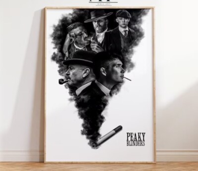 Peaky Blinders Poster, Thomas Shelby Art Print, Vintage Gangster TV Show Decor