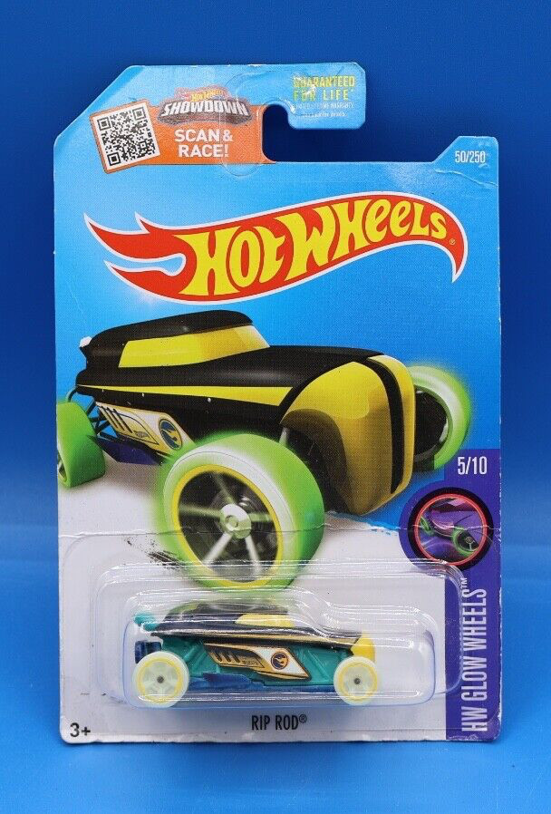 Hot Wheels 2017 TREASURE HUNT RIP ROD 5/10 HW GLOW WHEELS 50/250