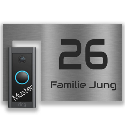 V2A Edelstahl Türschild optimiert für Ring Video Doorbell Wired Klingelschild - Bild 1 von 11