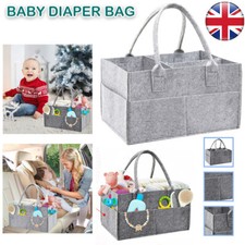 Baby Diaper Organizer Caddy Felt Changing Nappy Kids Storage Carrier Bag Grey UK