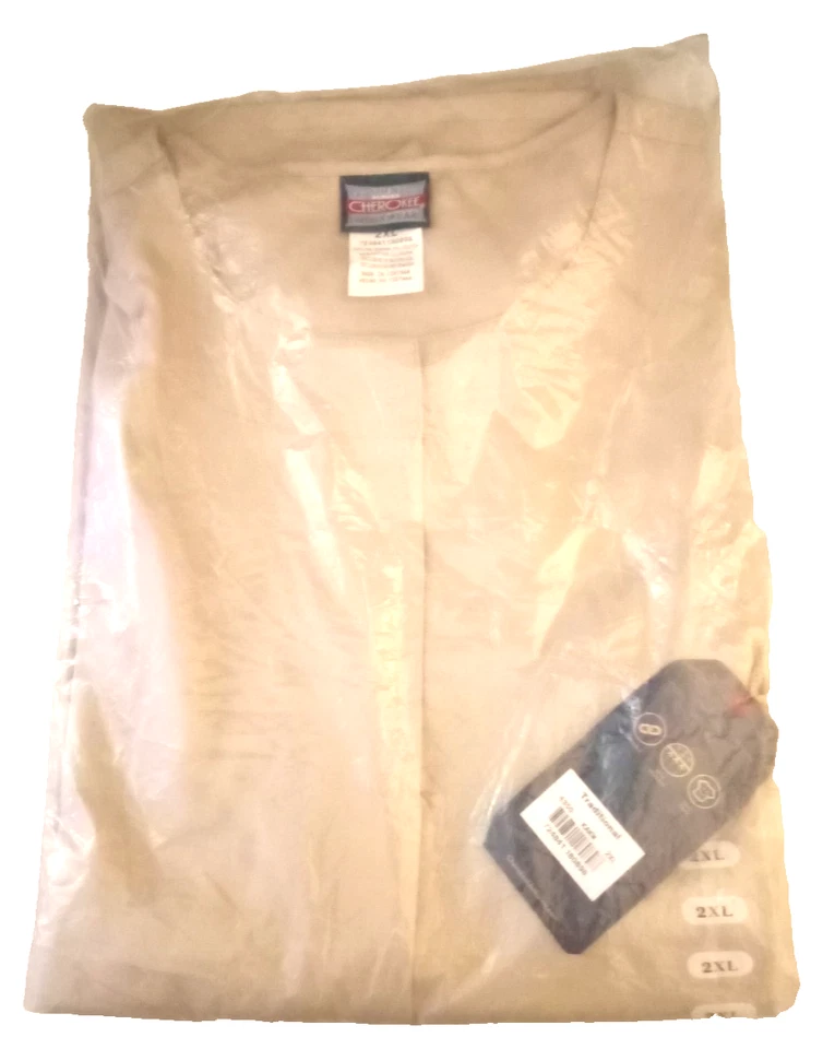 Cherokee Workwear Women originals snap front warm up jacket Khaki colored 2XL - Image 3 of 4