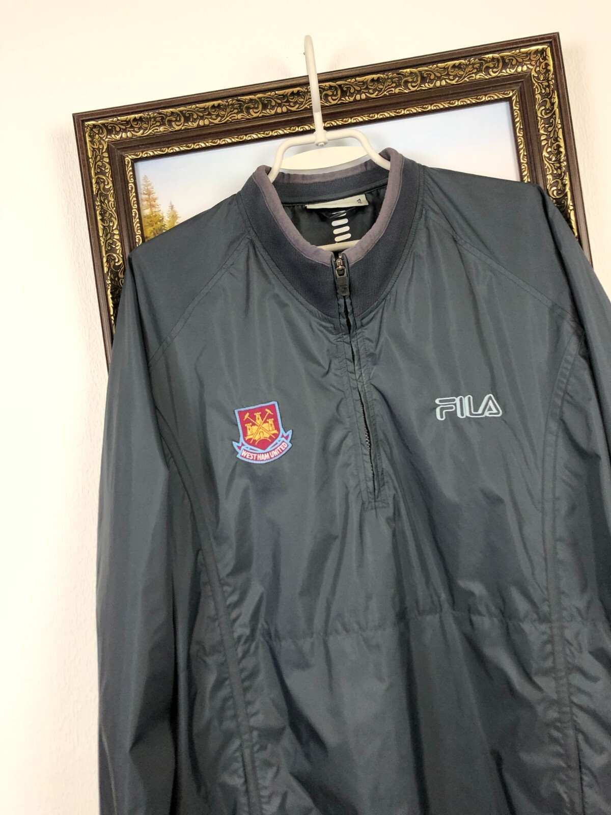 Giacca a vento vintage Fila West Ham United calcio uomo taglia L