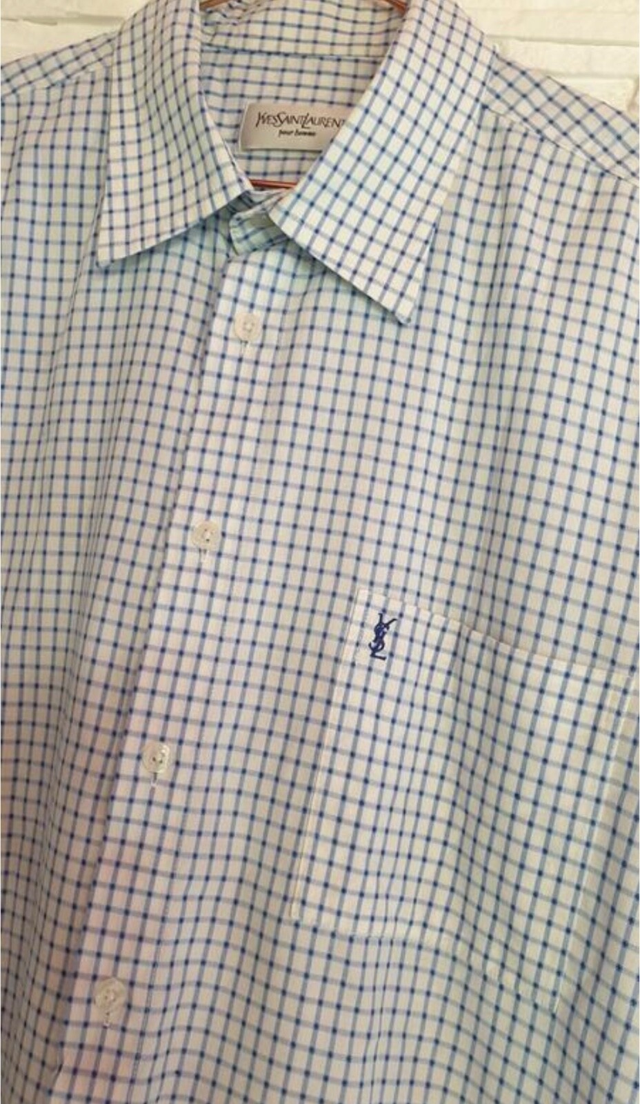 SAINT LAURENT Camicia a quadretti sleve corta Yves Saint Lauren